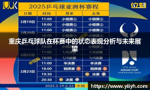 重庆乒乓球队在杯赛中的状态表现分析与未来展望